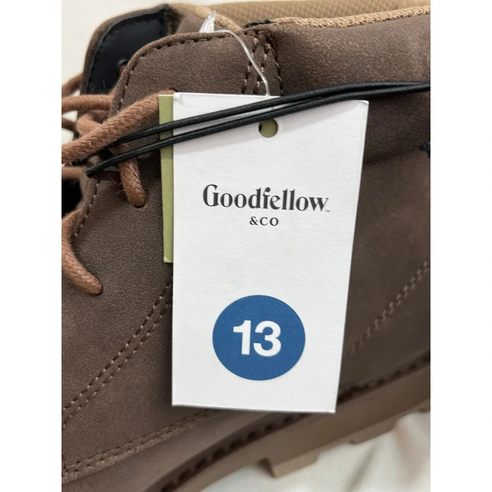 Goodfellow & Co Mens Brown Lace Up Ankle Lug Sole Boots Size 13 NEW
